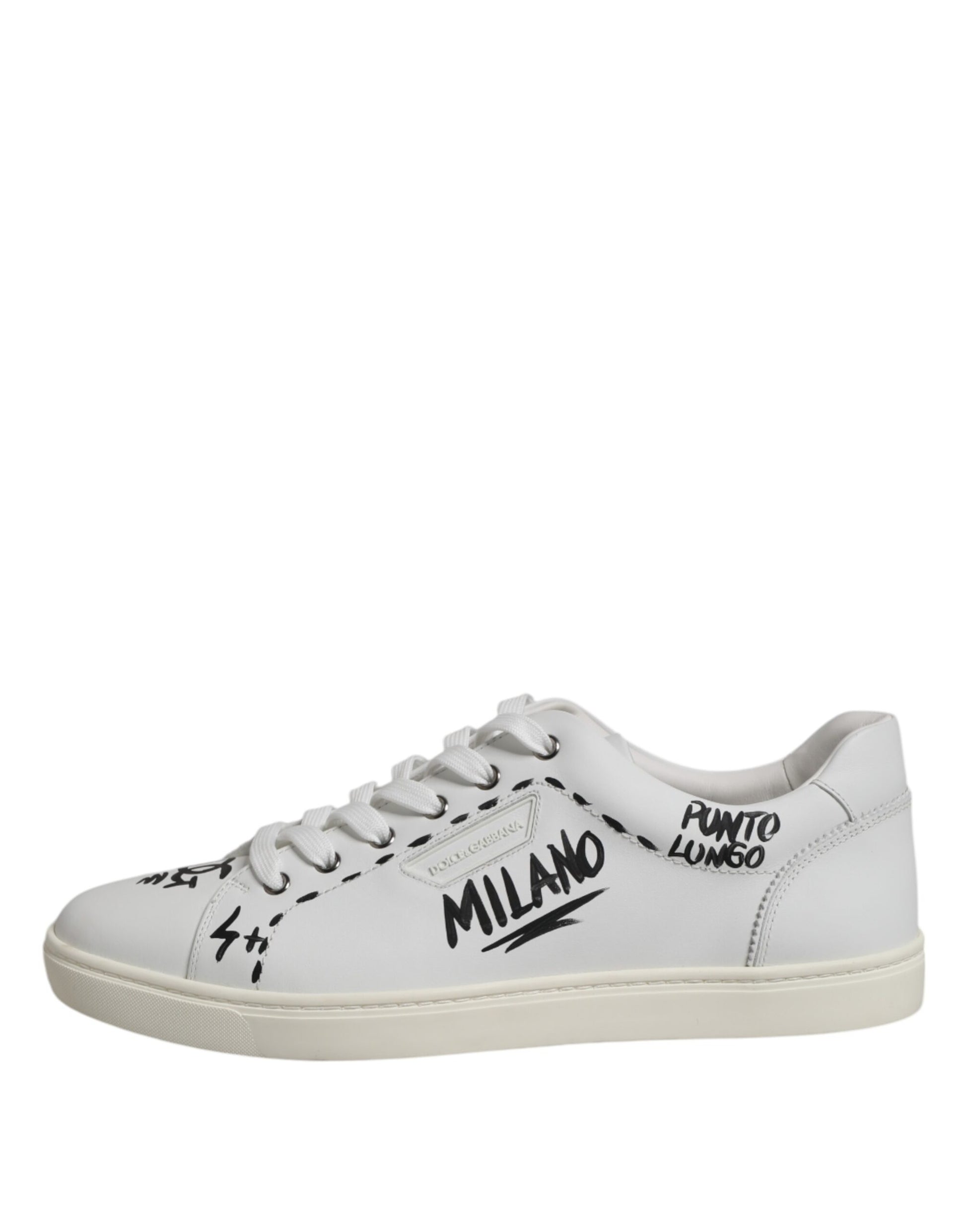 Dolce & Gabbana White London Calf Leather Men Sneakers Shoes by Dolce & Gabbana