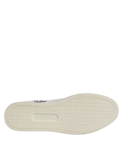 Dolce & Gabbana White London Calf Leather Men Sneakers Shoes by Dolce & Gabbana