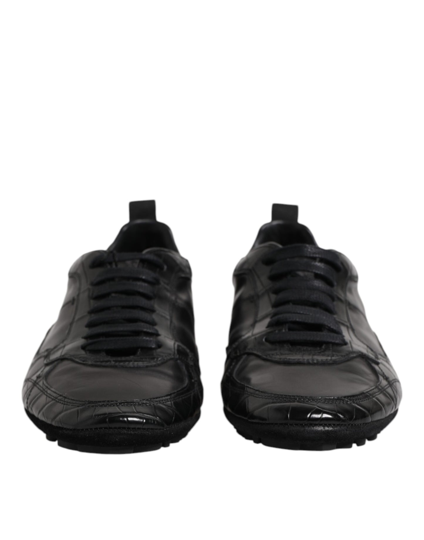 Dolce & Gabbana Black Exotic Leather Low Top Sneakers Shoes by Dolce & Gabbana