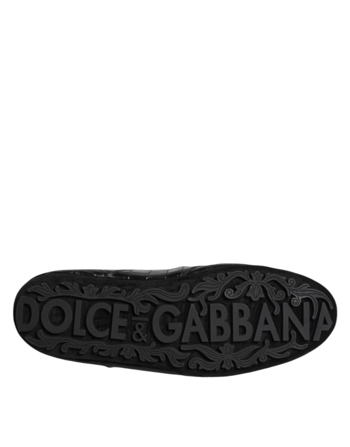 Dolce & Gabbana Black Exotic Leather Low Top Sneakers Shoes by Dolce & Gabbana