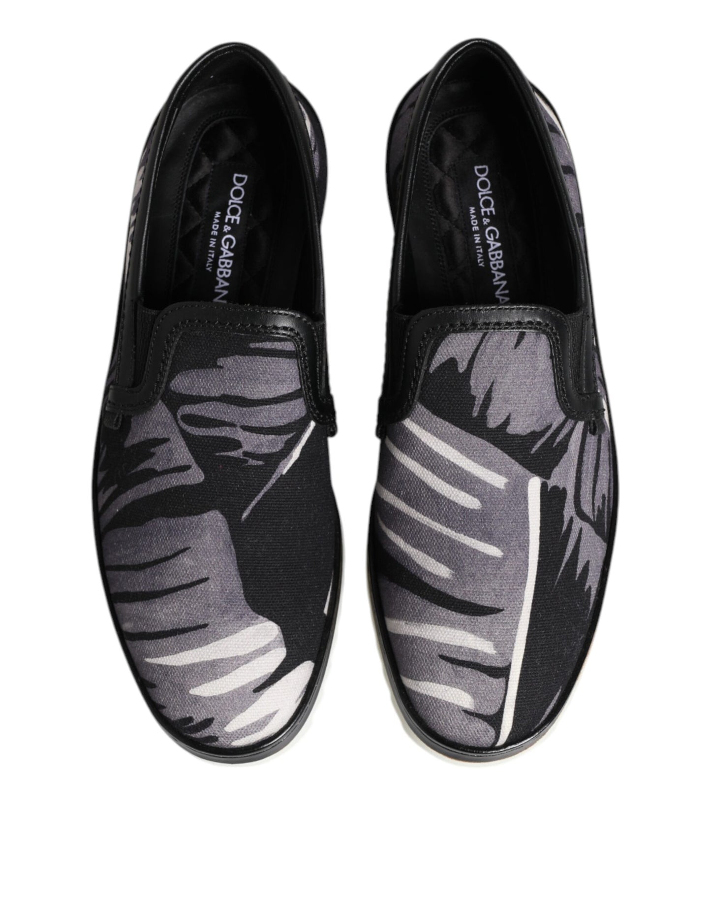 Dolce & Gabbana Black Tropical Slip On Men Sneakers Shoes by Dolce & Gabbana