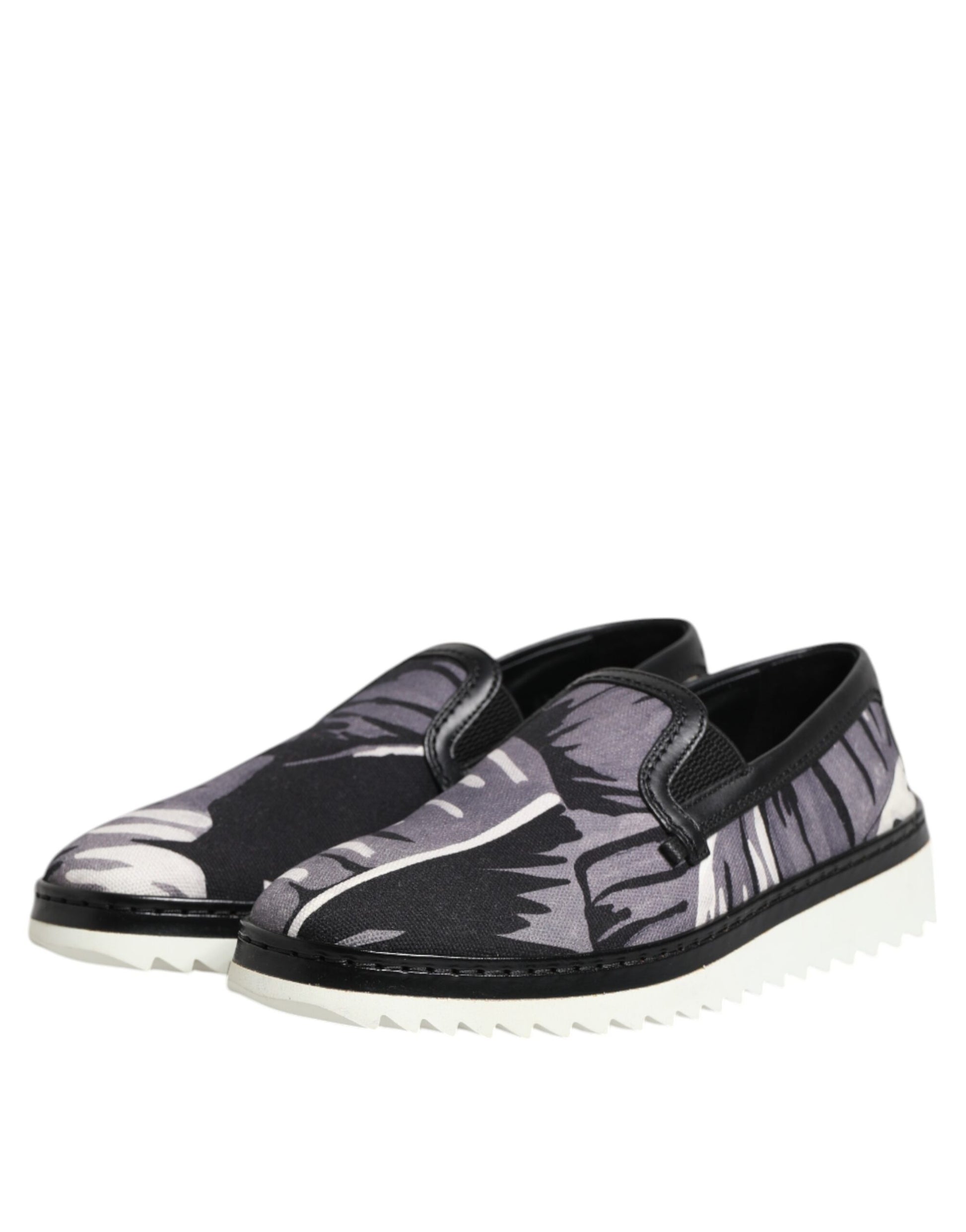 Dolce & Gabbana Black Tropical Slip On Men Sneakers Shoes by Dolce & Gabbana
