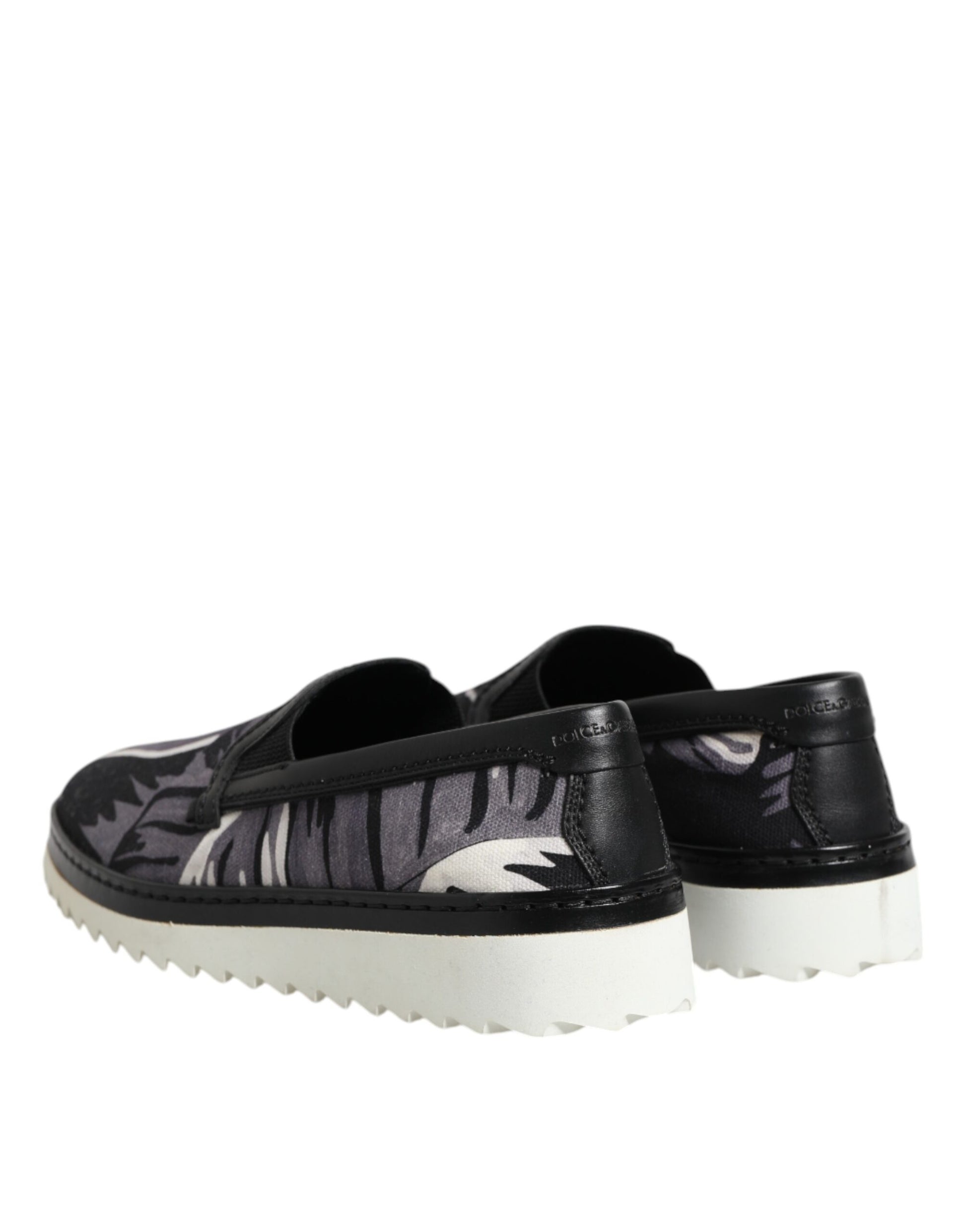 Dolce & Gabbana Black Tropical Slip On Men Sneakers Shoes by Dolce & Gabbana