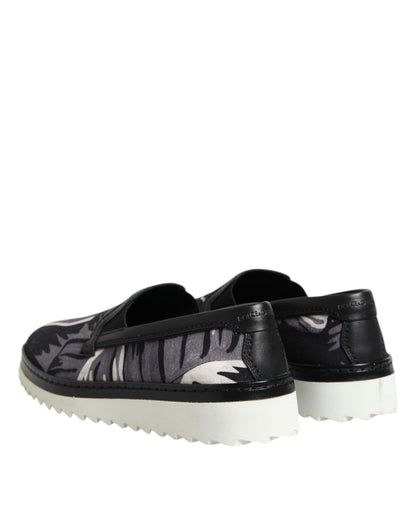 Dolce & Gabbana Black Tropical Slip On Men Sneakers Shoes by Dolce & Gabbana