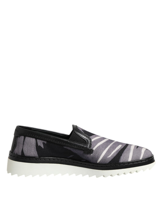 Dolce & Gabbana Black Tropical Slip On Men Sneakers Shoes by Dolce & Gabbana