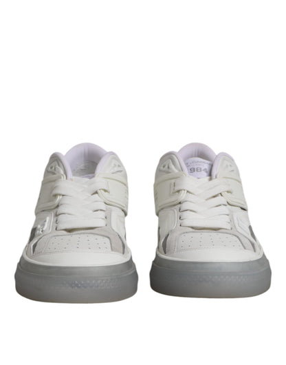 Dolce & Gabbana White Low Top DG Embossed Men Sneakers Shoes by Dolce & Gabbana