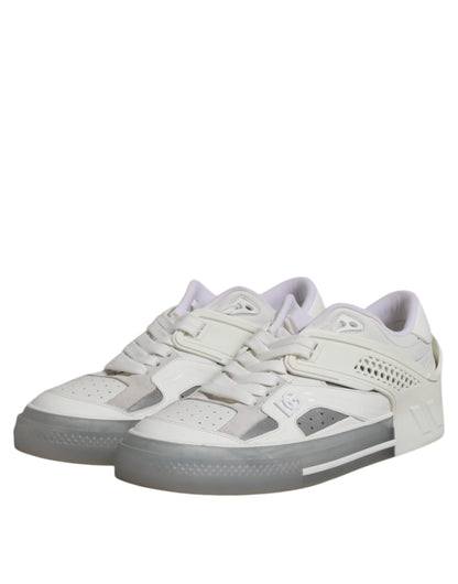 Dolce & Gabbana White Low Top DG Embossed Men Sneakers Shoes by Dolce & Gabbana