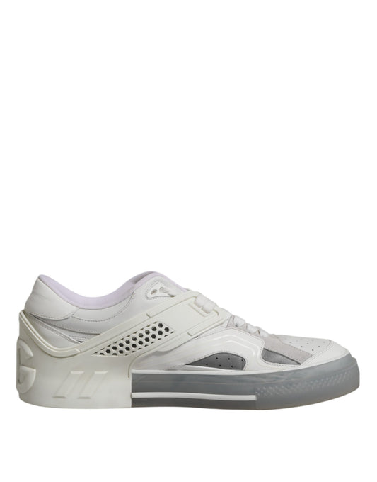 Dolce & Gabbana White Low Top DG Embossed Men Sneakers Shoes by Dolce & Gabbana