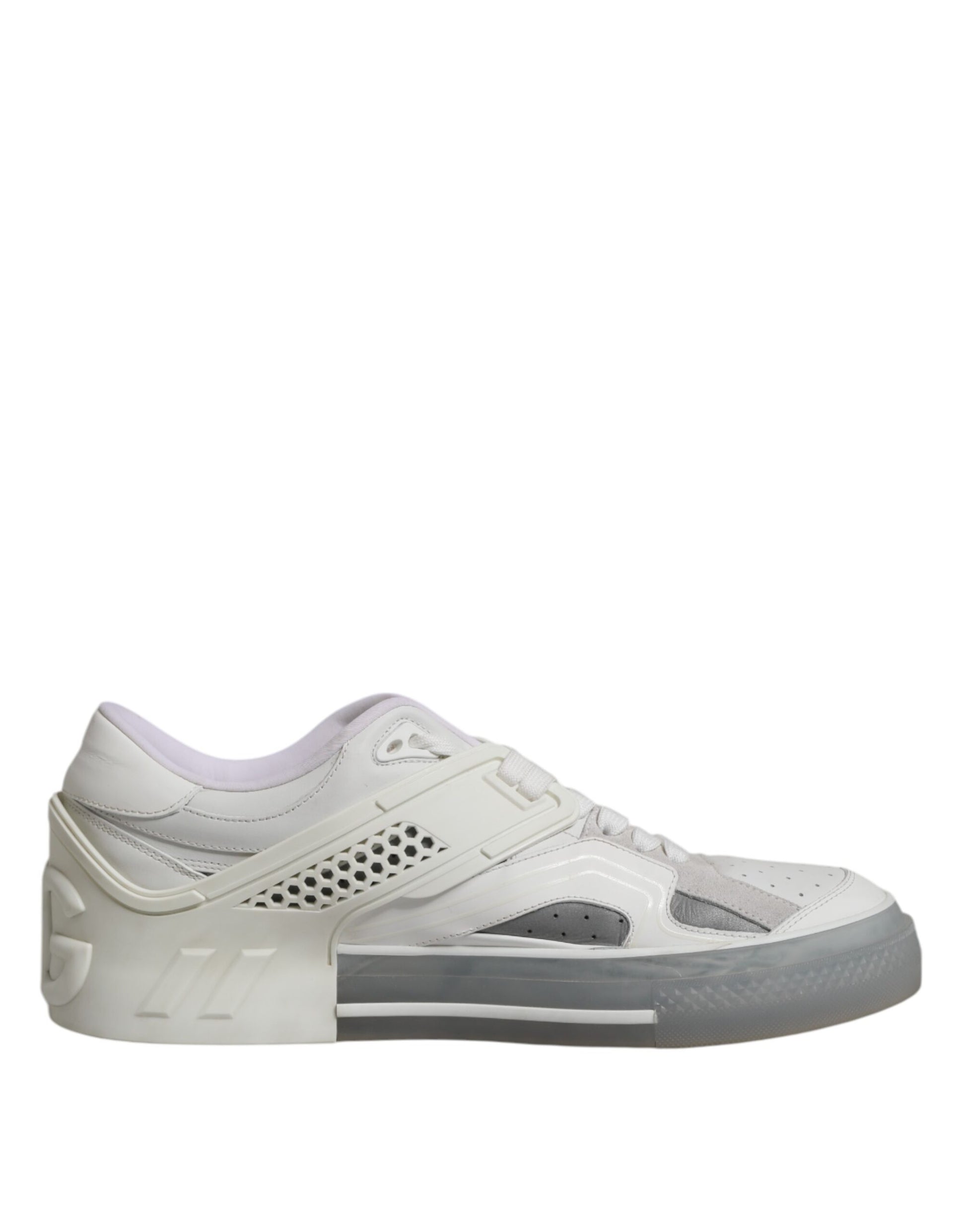 Dolce & Gabbana White Low Top DG Embossed Men Sneakers Shoes by Dolce & Gabbana
