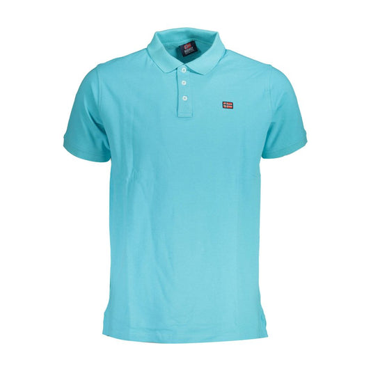 Polo bleu en coton pour homme, Norvège 1963
