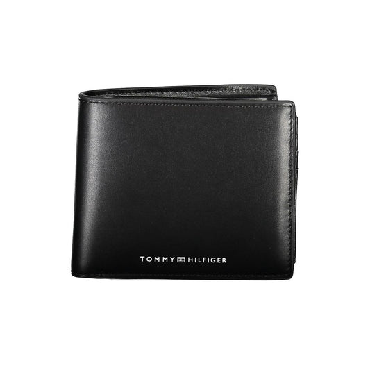 Portefeuille en cuir noir Tommy Hilfiger