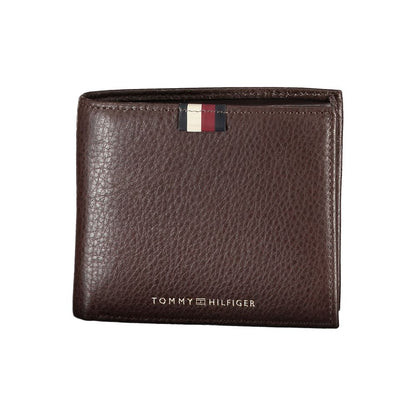 Portefeuille en cuir marron Tommy Hilfiger
