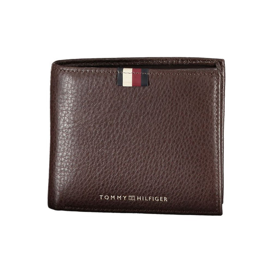 Portefeuille en cuir marron Tommy Hilfiger