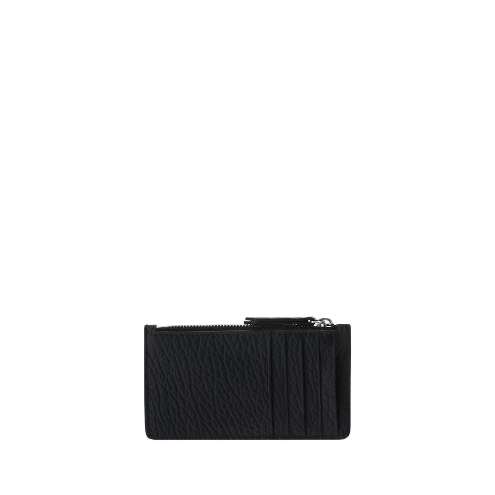 Margiela Calfskin Card Holder Top Zip Closure Leather