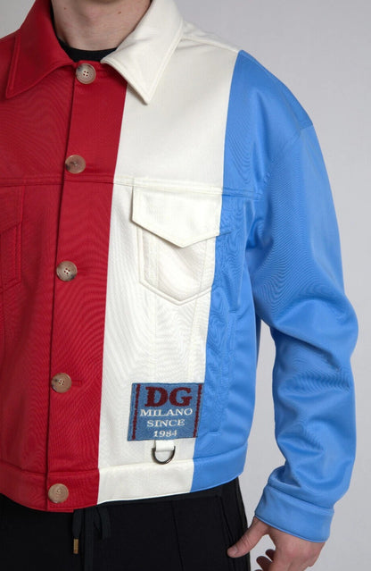Dolce &amp; Gabbana Multicolor Polyester Collar Short Jacket