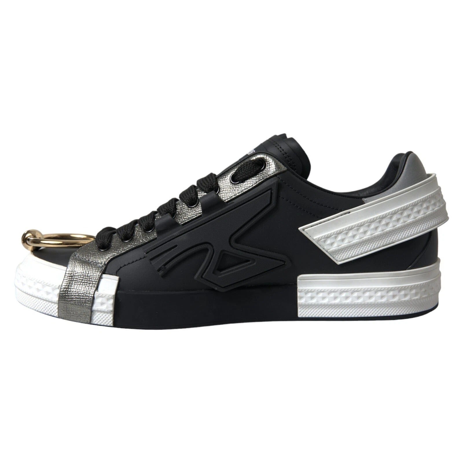 Dolce & Gabbana Black Leather Low Top Sneakers Portofino Shoes by Dolce & Gabbana