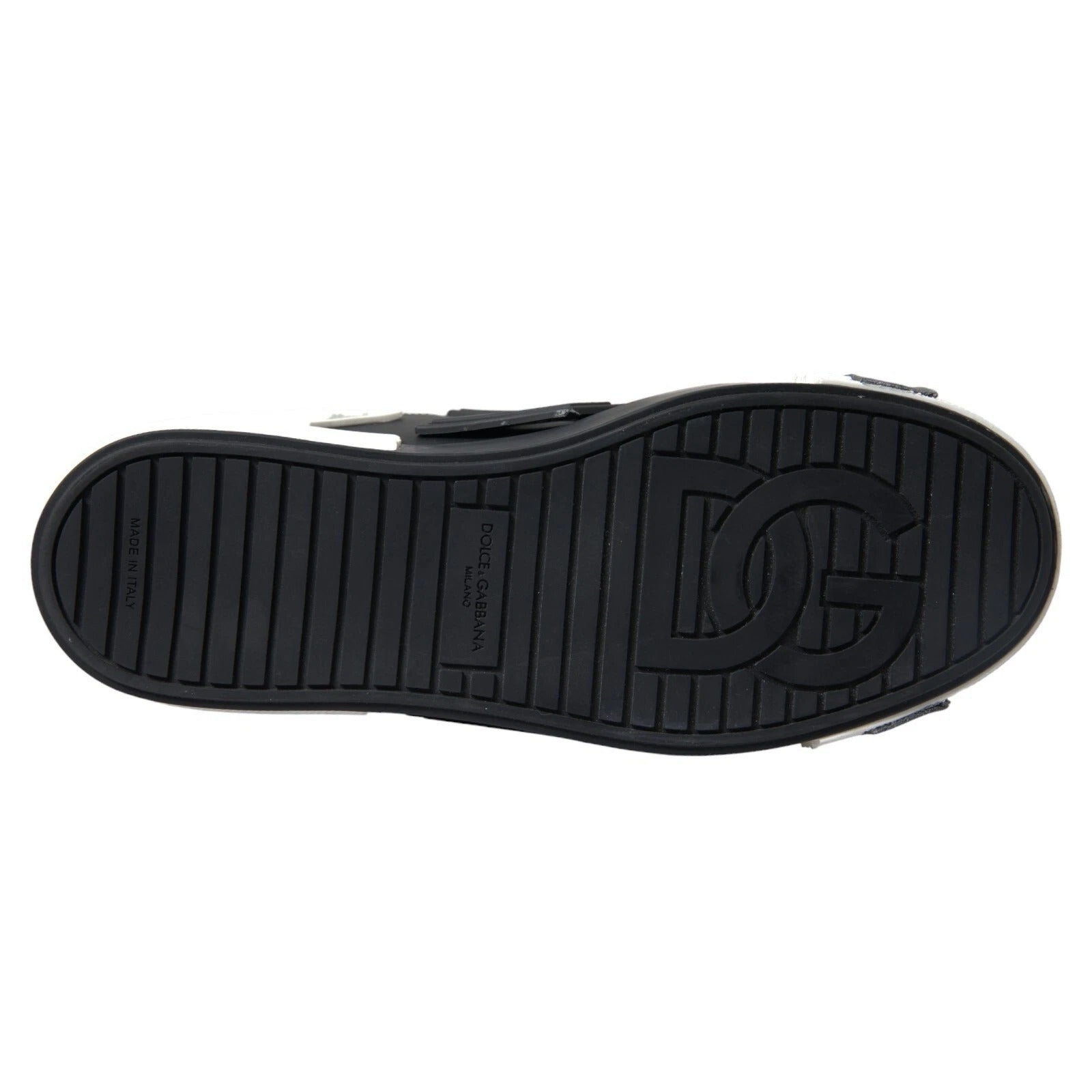 Dolce & Gabbana Black Leather Low Top Sneakers Portofino Shoes by Dolce & Gabbana