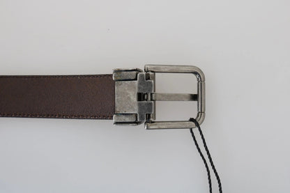 Ceinture Dolce &amp; Gabbana en cuir perforé bleu avec boucle grise