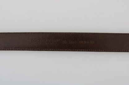 Ceinture Dolce &amp; Gabbana en cuir perforé bleu avec boucle grise