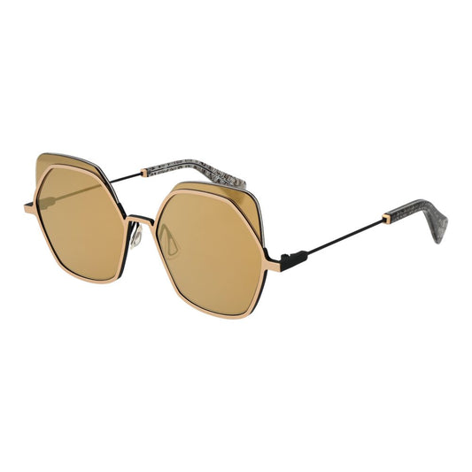 Lunettes de soleil unisexes dorées Yohji Yamamoto