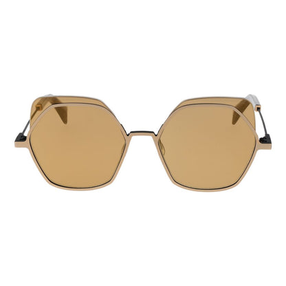 Lunettes de soleil unisexes dorées Yohji Yamamoto
