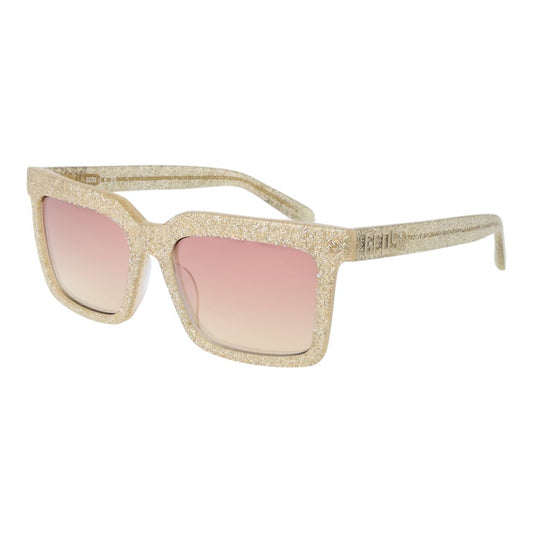 Lunettes de soleil unisexes dorées GCDS