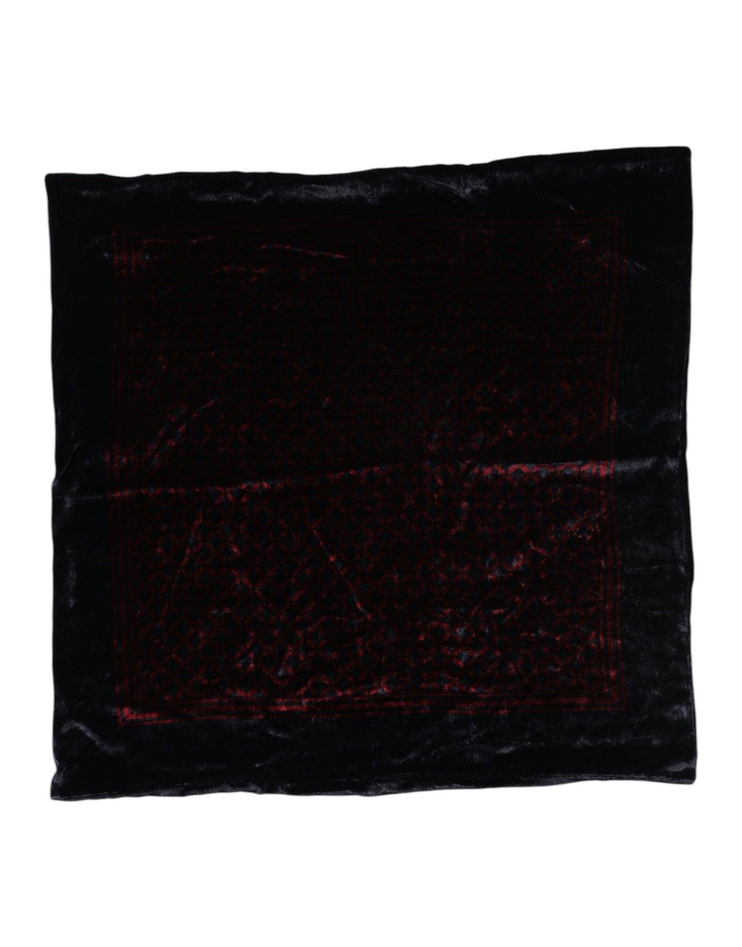 Dolce &amp; Gabbana Black Red Viscose Square Men Foulard Scarf