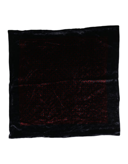 Dolce &amp; Gabbana Black Red Viscose Square Men Foulard Scarf