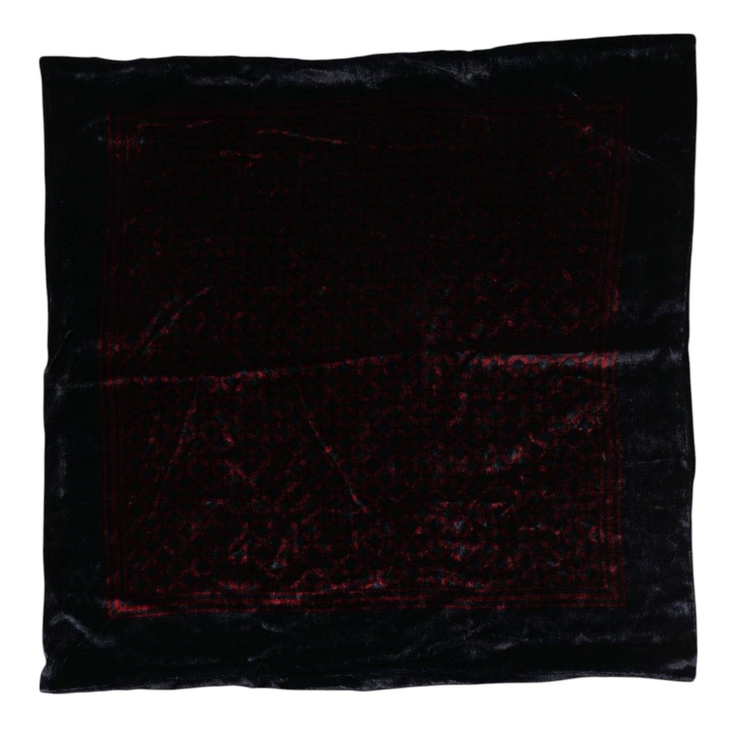 Dolce &amp; Gabbana Black Red Viscose Square Men Foulard Scarf