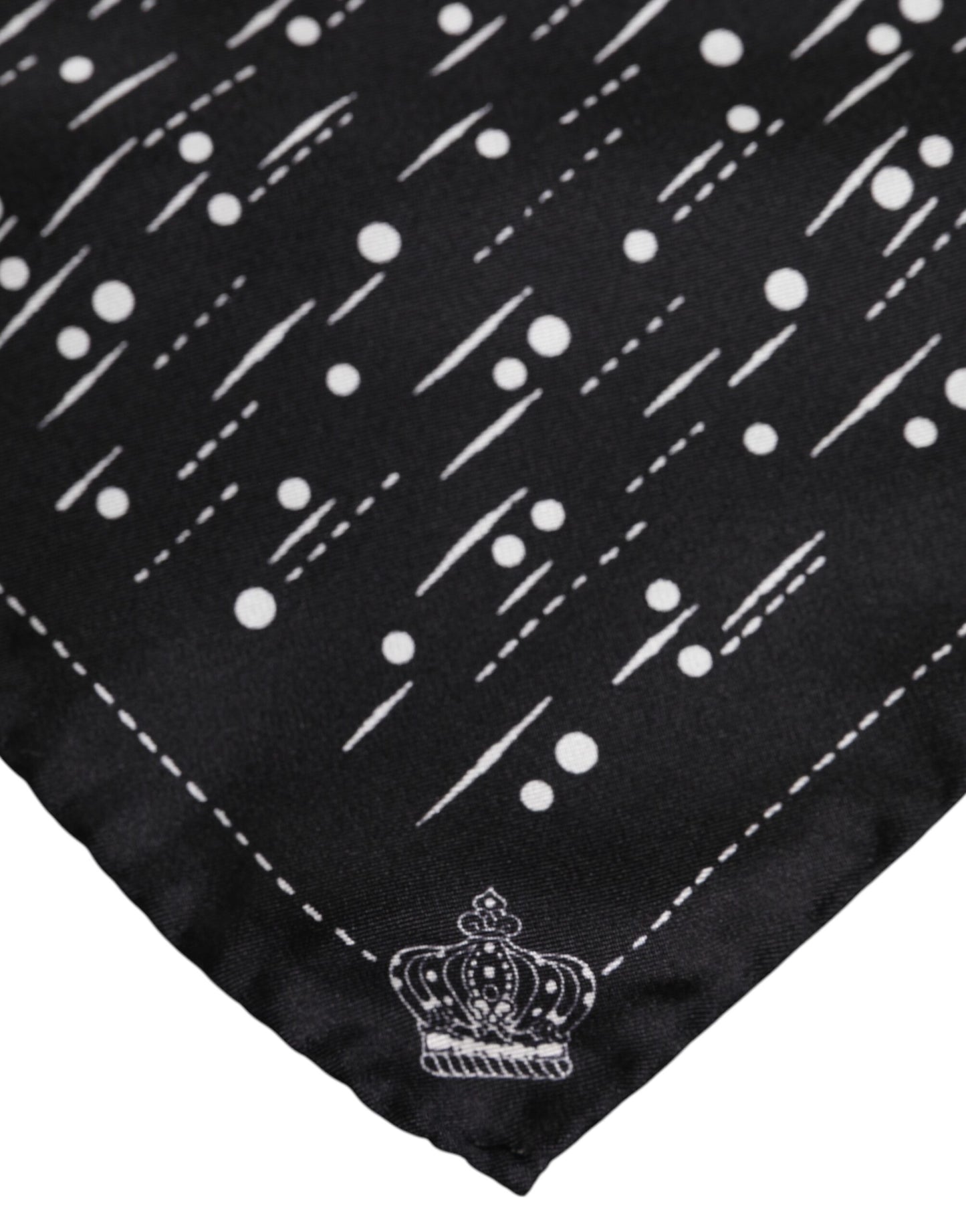 Dolce &amp; Gabbana Black White Printed Square Men Foulard Scarf