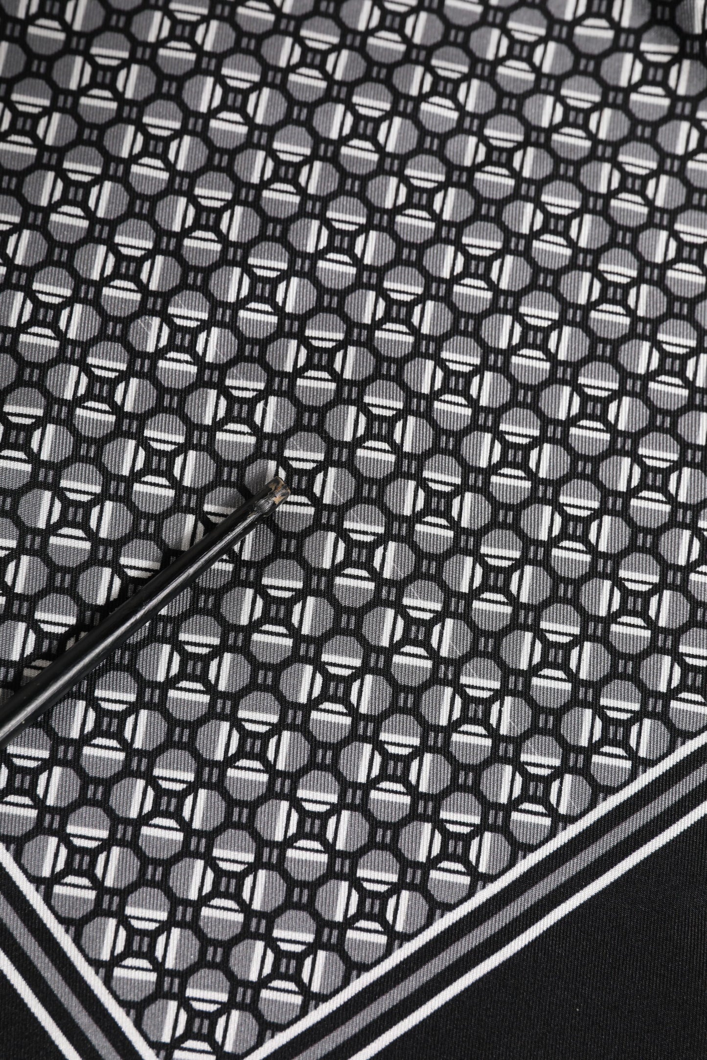 Dolce &amp; Gabbana Black White Patterned Square Foulard Scarf
