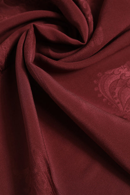 Dolce &amp; Gabbana Maroon Silk Crown Square Men Foulard Scarf