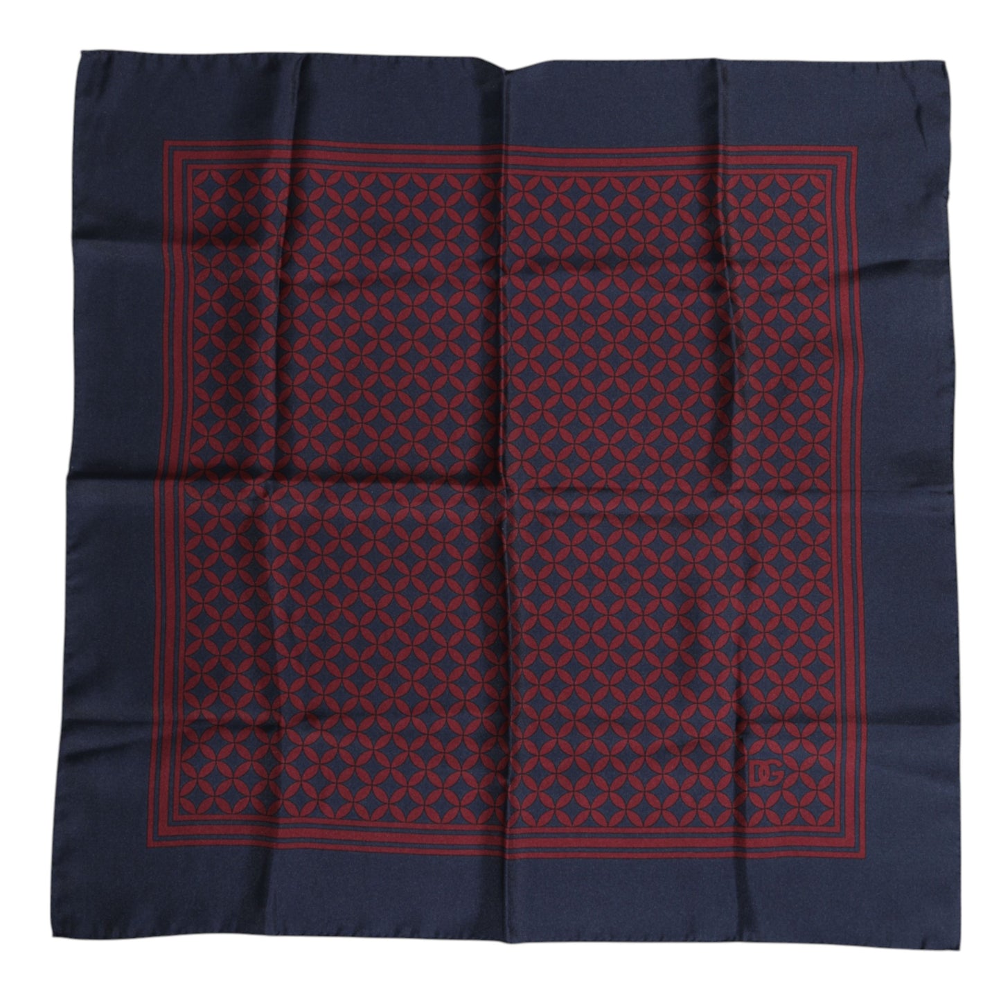 Dolce &amp; Gabbana Red Blue Printed Silk Square Men Foulard Scarf