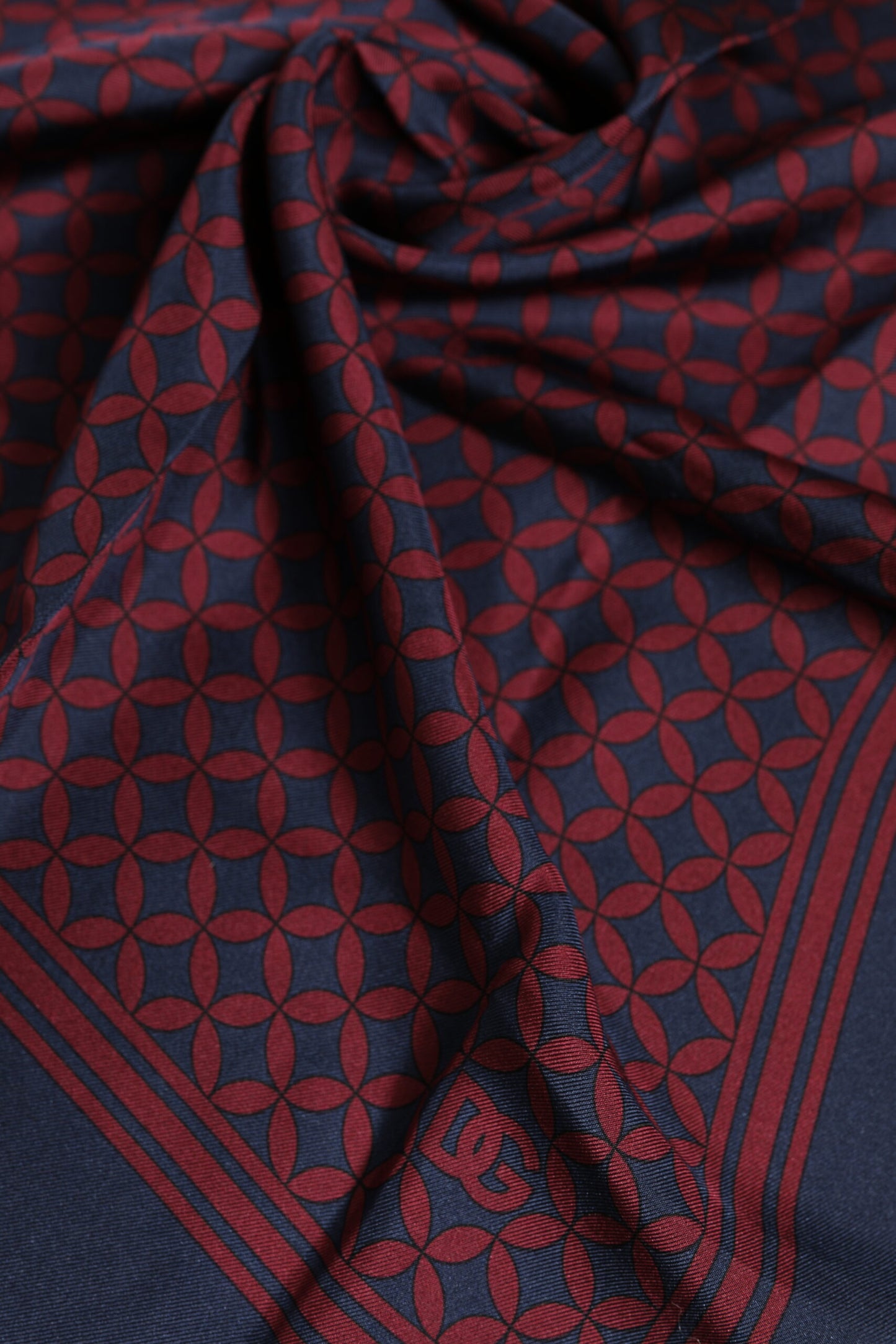 Dolce &amp; Gabbana Red Blue Printed Silk Square Men Foulard Scarf