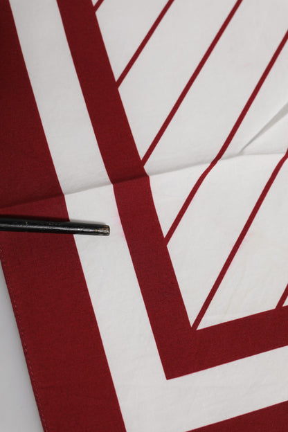 Dolce &amp; Gabbana White Red DG Logo Square Men Foulard Scarf