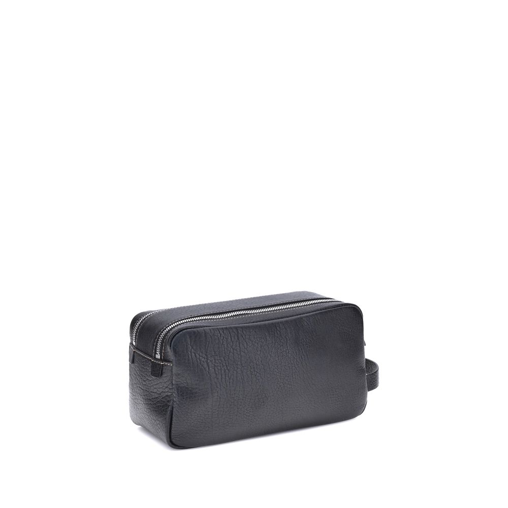 Trousse de toilette en cuir grainé Brunello Cucinelli
