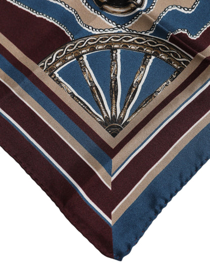 Dolce &amp; Gabbana Multicolor Printed Silk Square Foulard Scarf