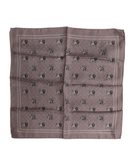 Dolce &amp; Gabbana Brown Animal Print Square Foulard Scarf