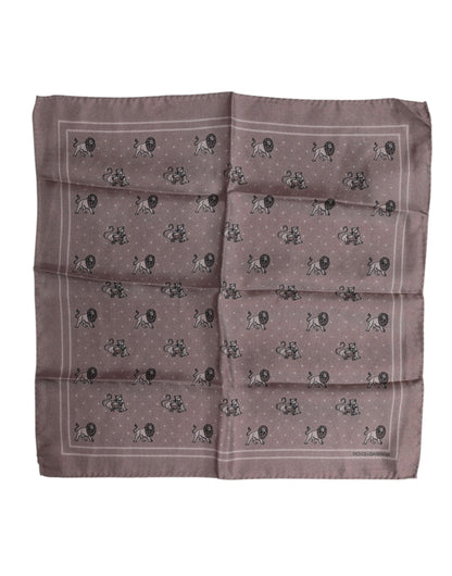 Dolce &amp; Gabbana Brown Animal Print Square Foulard Scarf