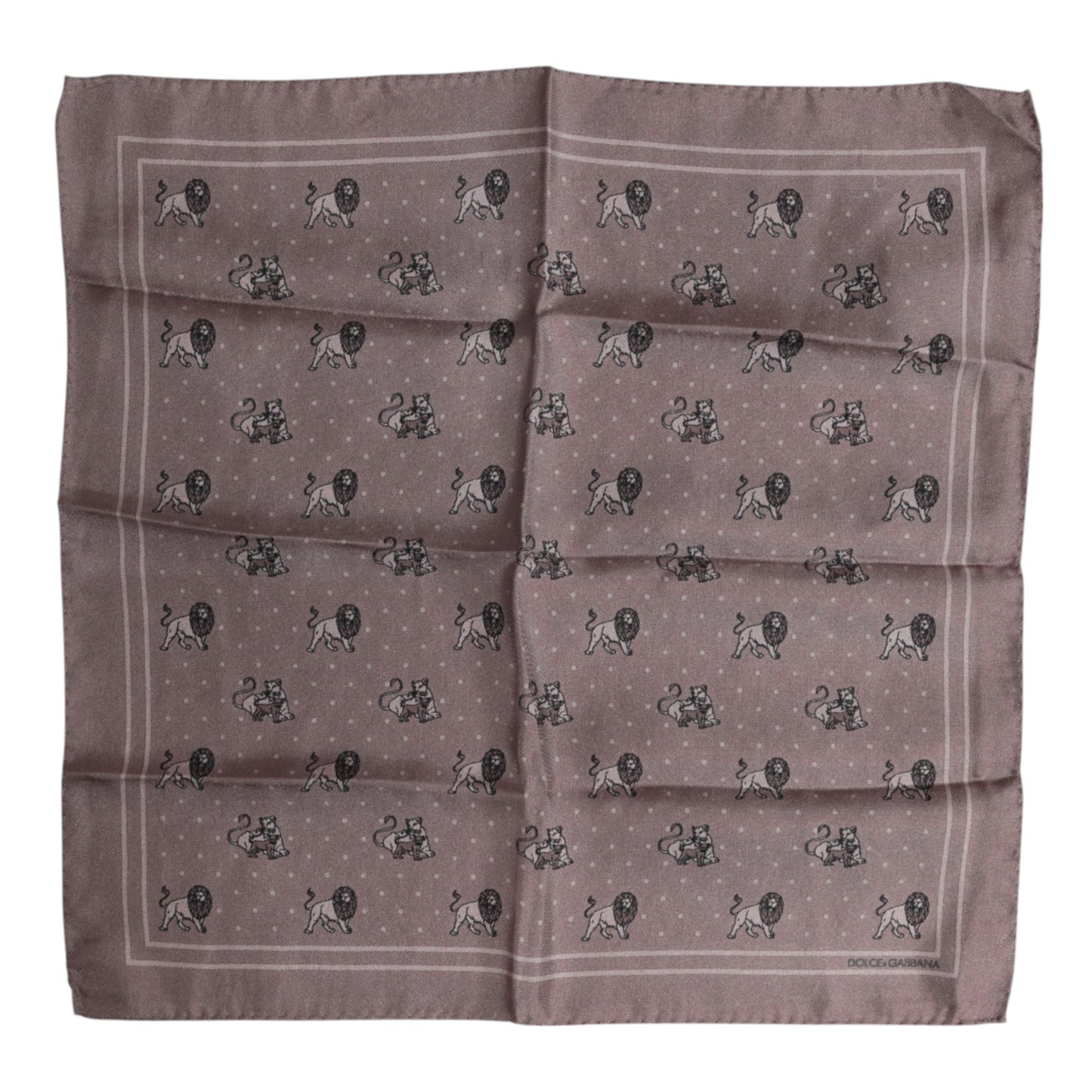 Dolce &amp; Gabbana Brown Animal Print Square Foulard Scarf