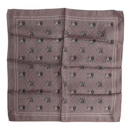 Dolce &amp; Gabbana Brown Animal Print Square Foulard Scarf