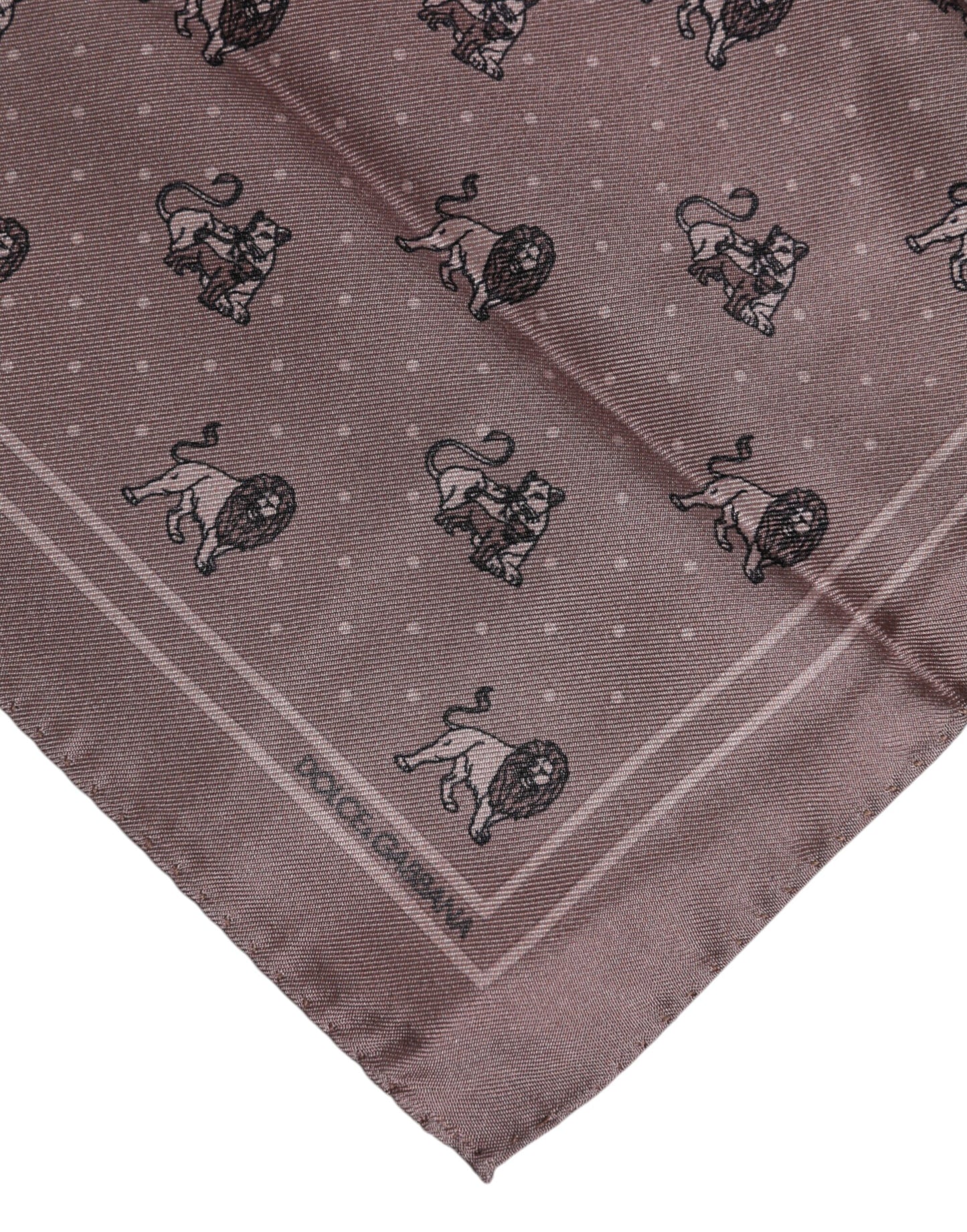 Dolce &amp; Gabbana Brown Animal Print Square Foulard Scarf