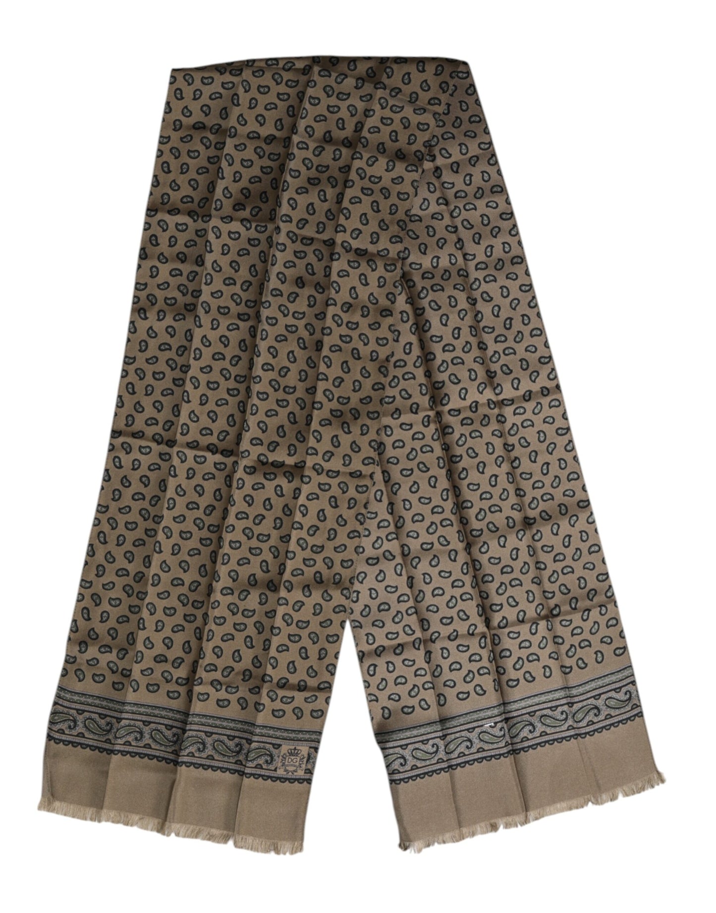 Dolce &amp; Gabbana Brown Printed Neck Warmer Men Foulard Scarf