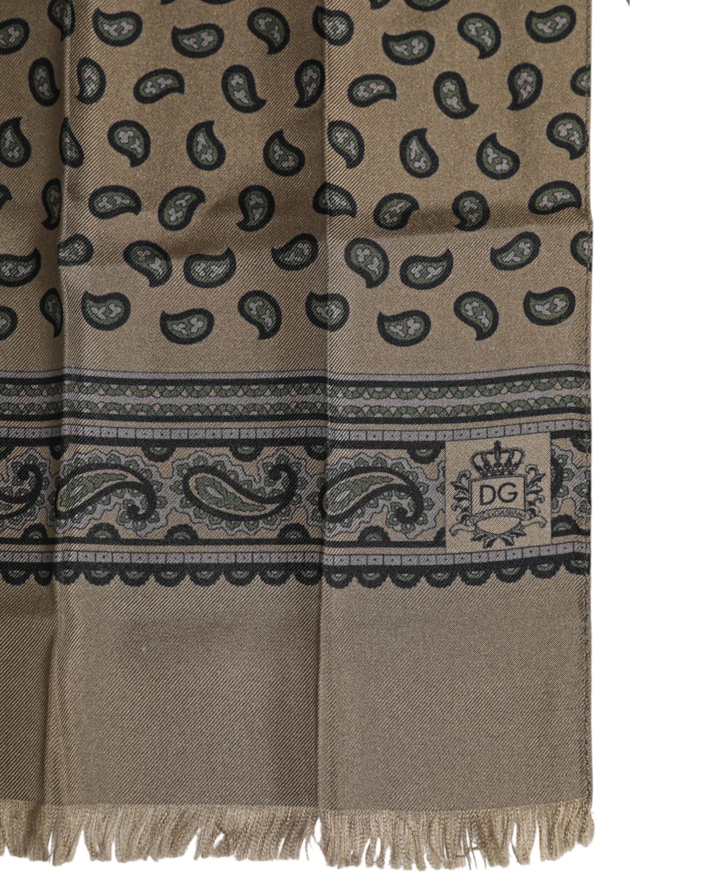 Dolce &amp; Gabbana Brown Printed Neck Warmer Men Foulard Scarf