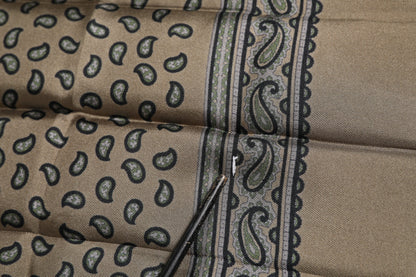 Dolce &amp; Gabbana Brown Printed Neck Warmer Men Foulard Scarf