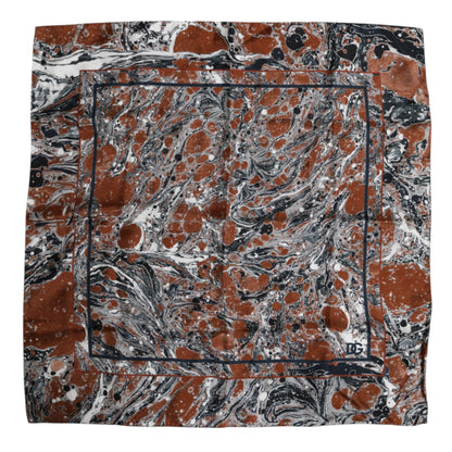 Dolce &amp; Gabbana Multicolor Marble Silk Square Foulard Scarf