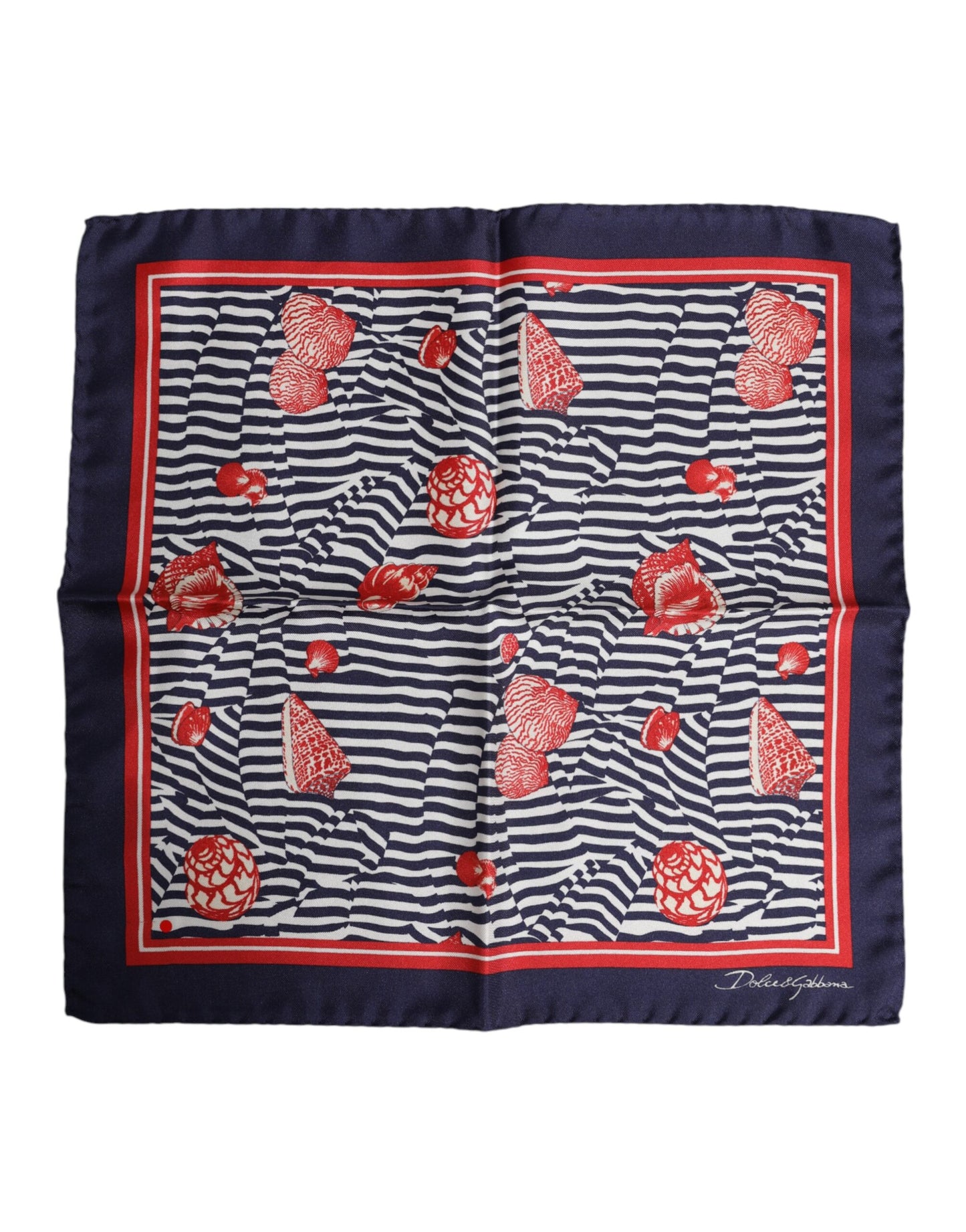 Dolce &amp; Gabbana Multicolor Seashells Square Men Foulard Scarf