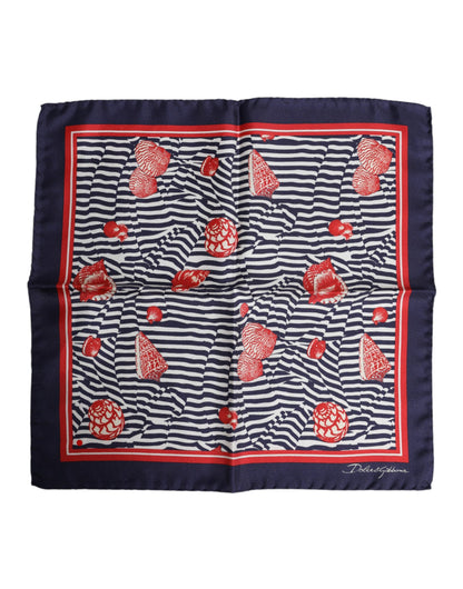 Dolce &amp; Gabbana Multicolor Seashells Square Men Foulard Scarf