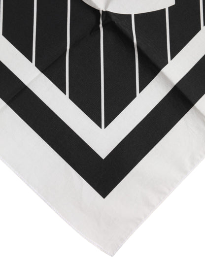 Dolce &amp; Gabbana Black White DG Logo Square Men Foulard Scarf