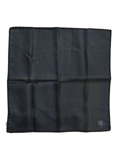 Dolce &amp; Gabbana Blue DG Crown Silk Square Men Foulard Scarf